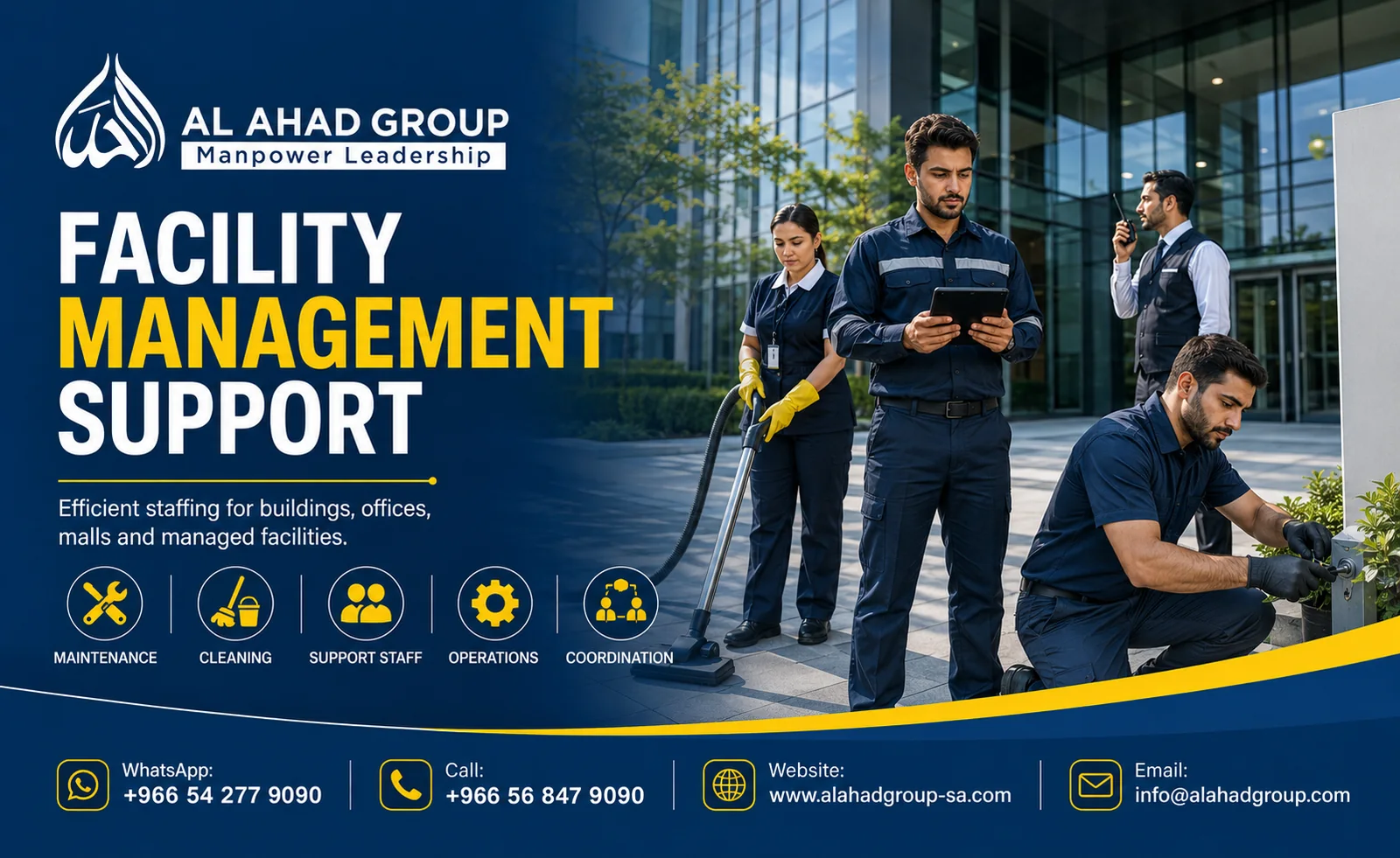 AL AHAD GROUP facilities workforce support team supporting employers in Taif, Saudi Arabia
