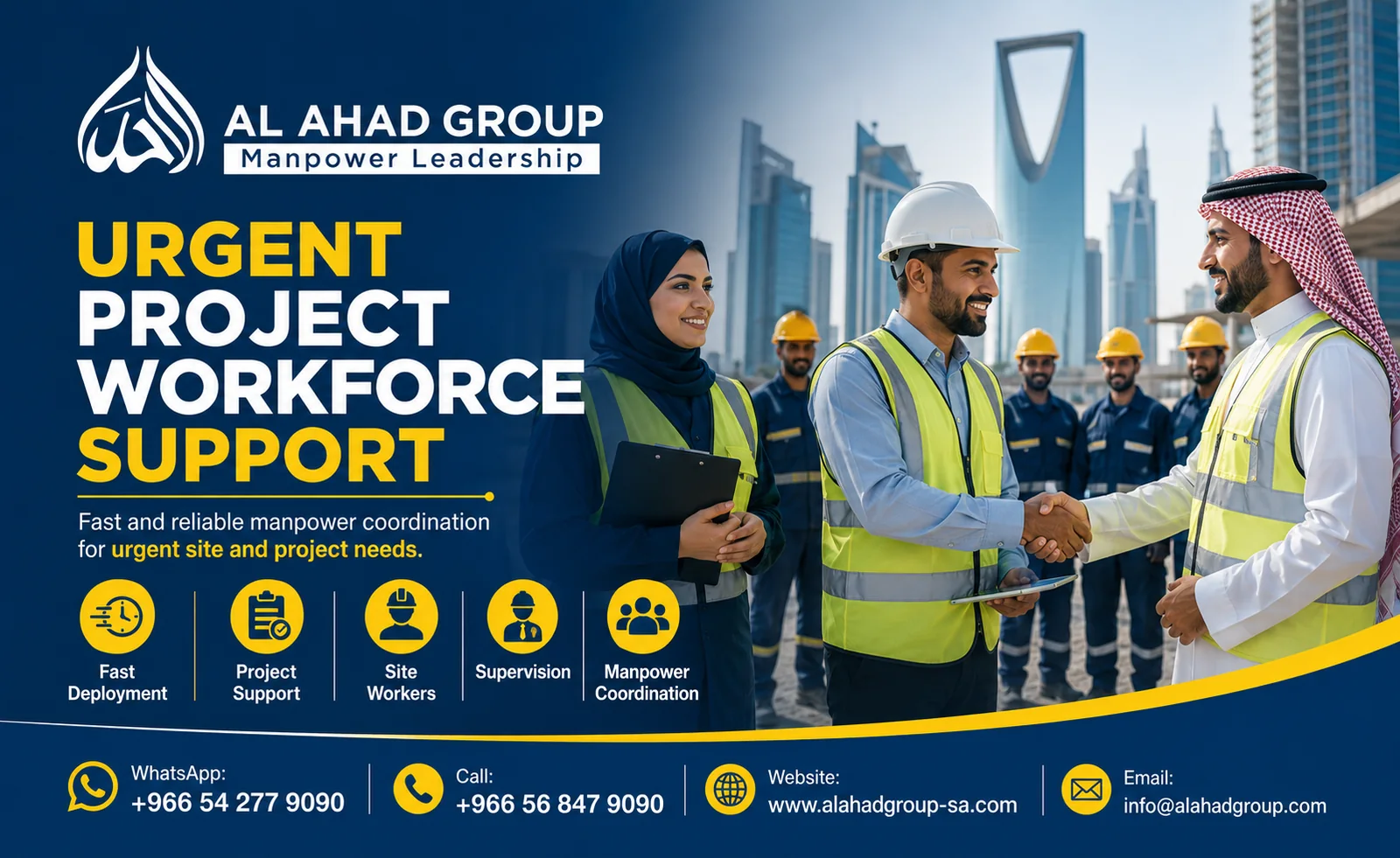 AL AHAD GROUP shift and site-readiness planning team supporting employers in Taif, Saudi Arabia